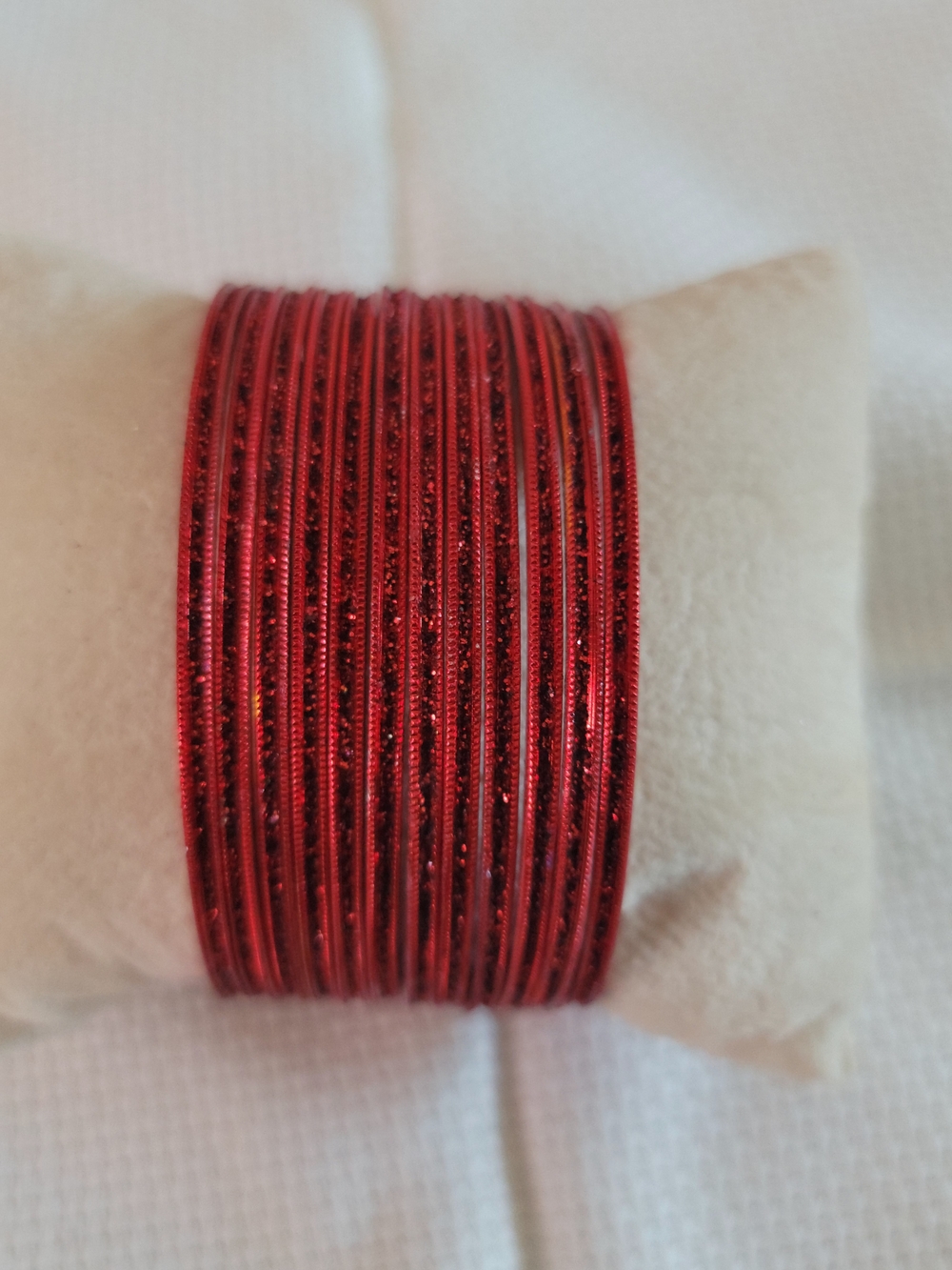 Red Stacked Bangle Bracelet